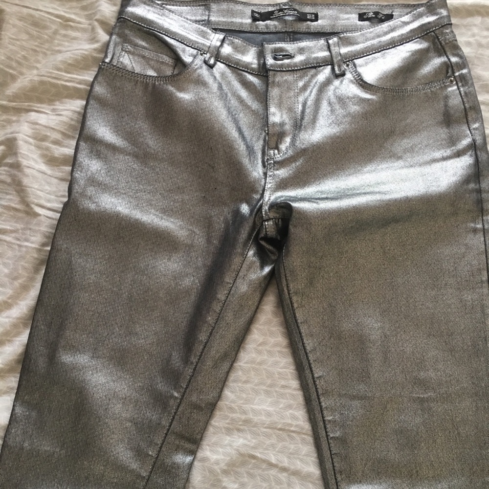 Zara metallic jeans